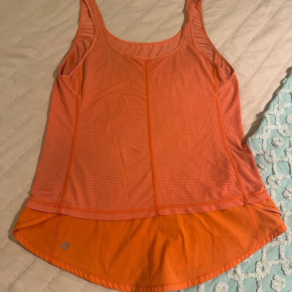 lululemon athletica Tops - LULULEMON Orange unique Tank Sz 8